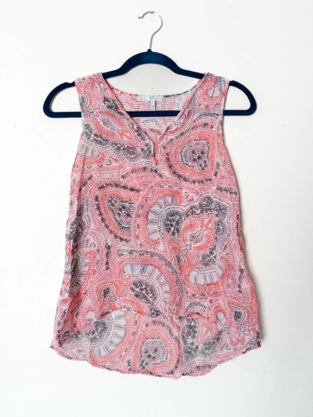Joie Joaquin Floral Print Paisley 100% Sleeveless Silk Tank Top